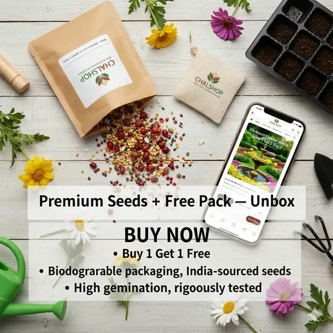 Premium Flower Seeds (Pack of 100) + FREE Plant Growth Supplement